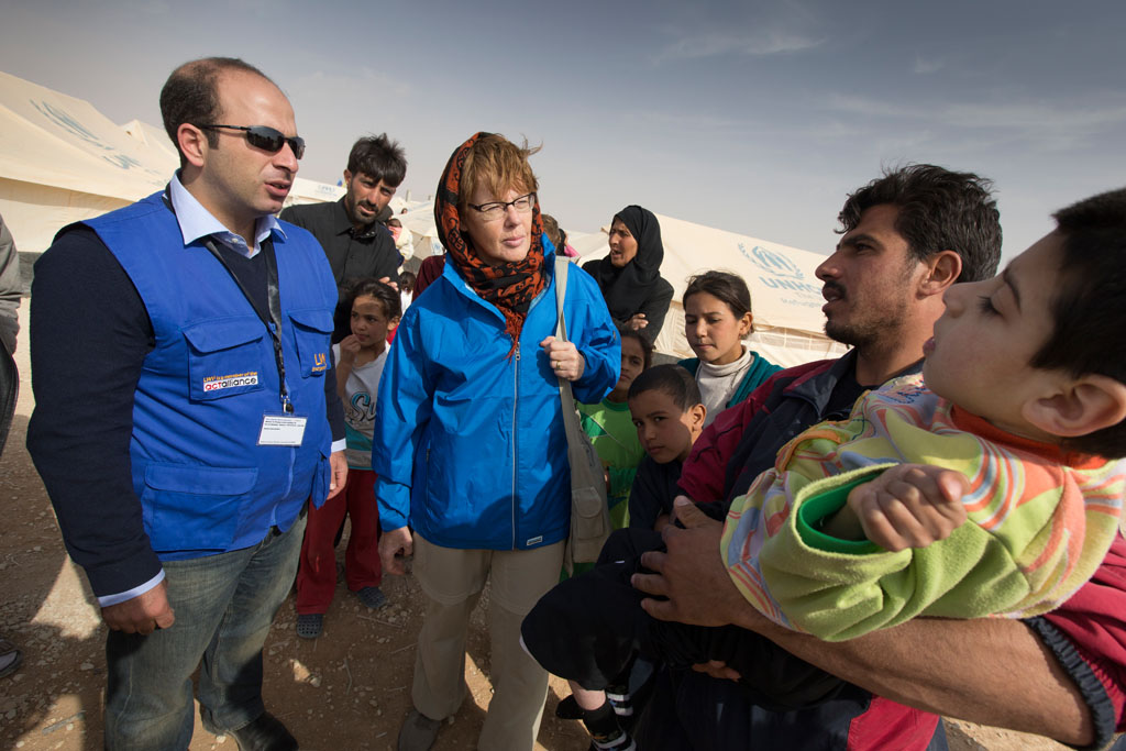 Fluechtlingshilfe Syrien - Frau Cornelia Fuellkrug-Weitzel besucht Syrische Fluechtlinge in Jordanien.